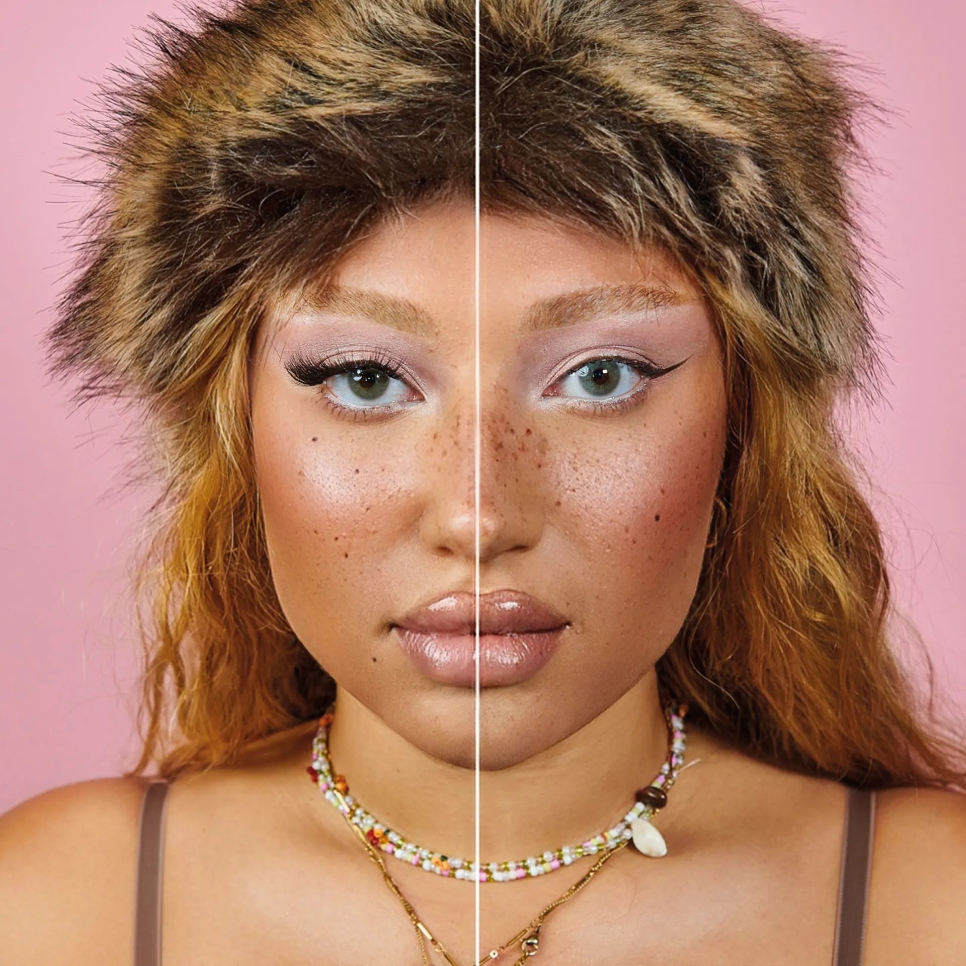 Vorher-Nachher Vergleich mit Drama Diva DIY Lash-Extensions von Slaybabz