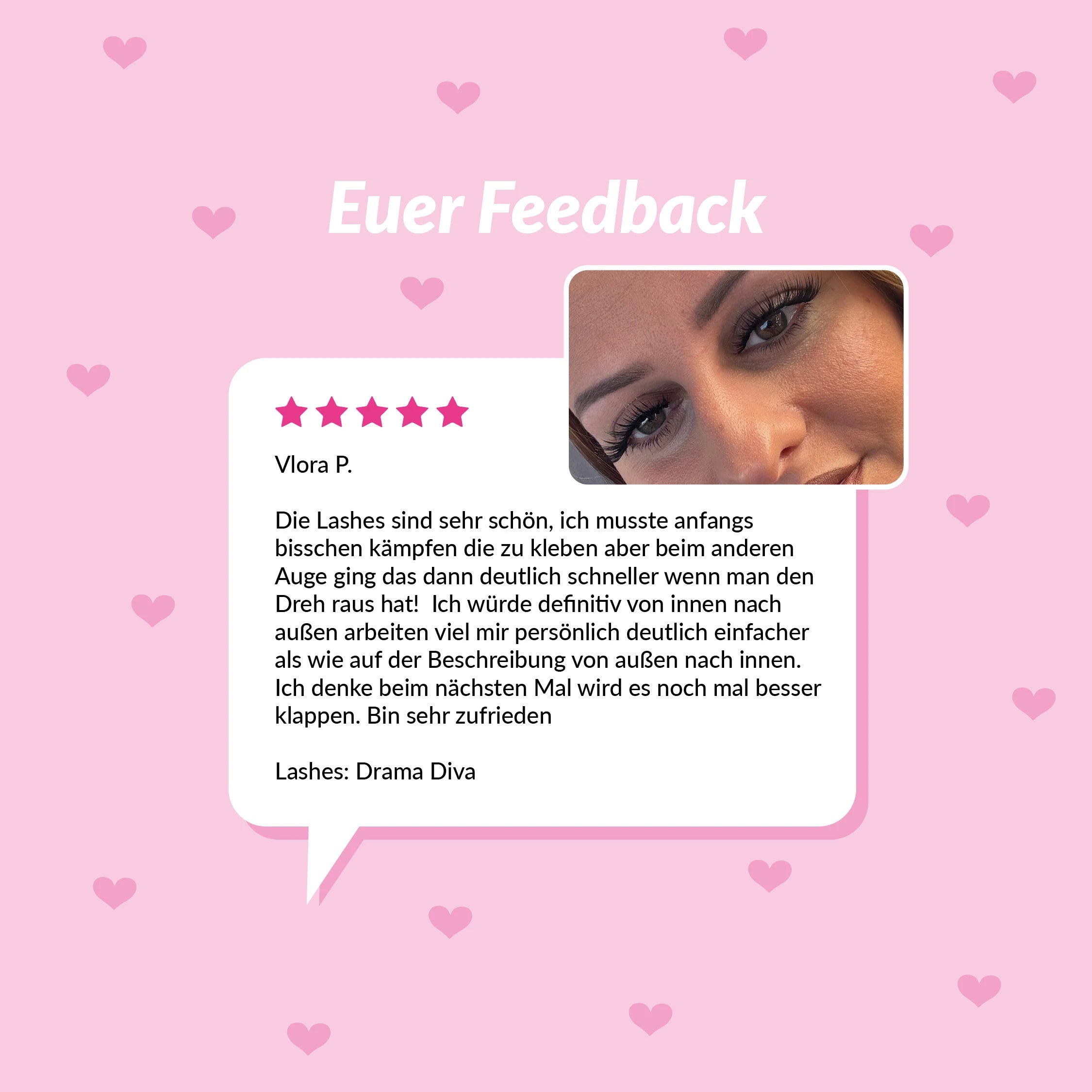 Kundenfeedback zu Slaybabz Drama Diva DIY Lash-Extensions mit dramatischem Ergebnis