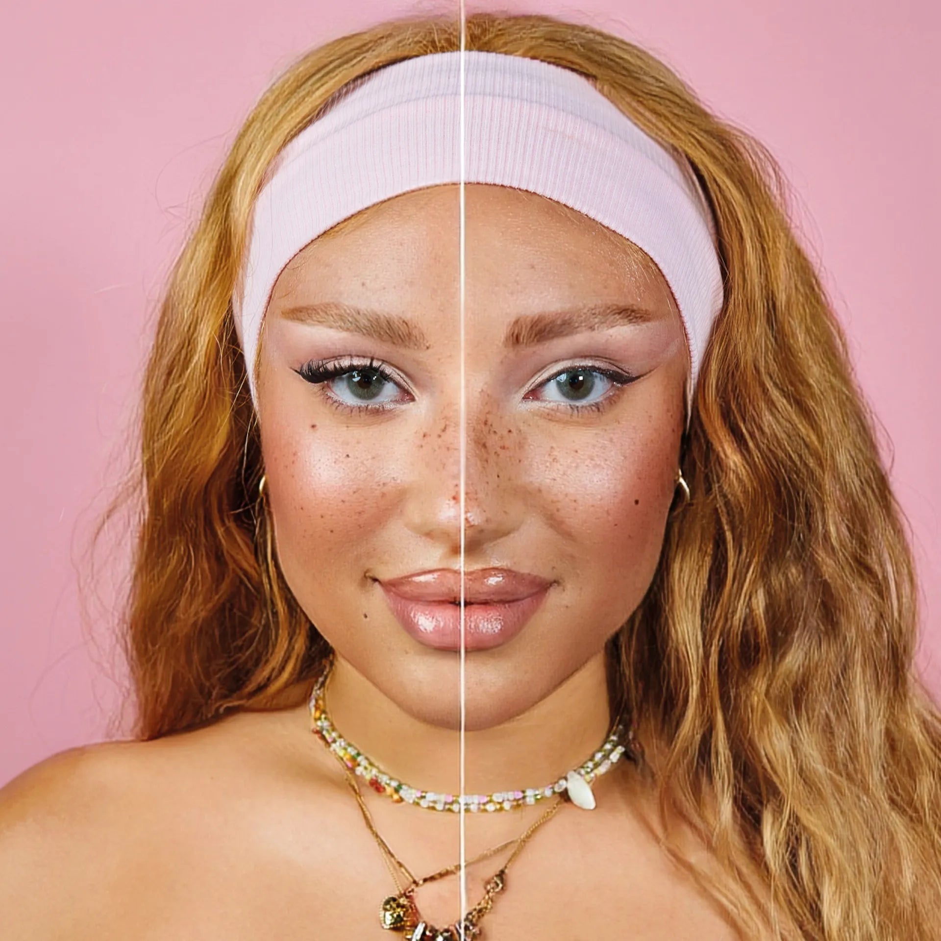 Vorher-Nachher Vergleich mit Hot Hustler DIY Lash-Extensions von Slaybabz