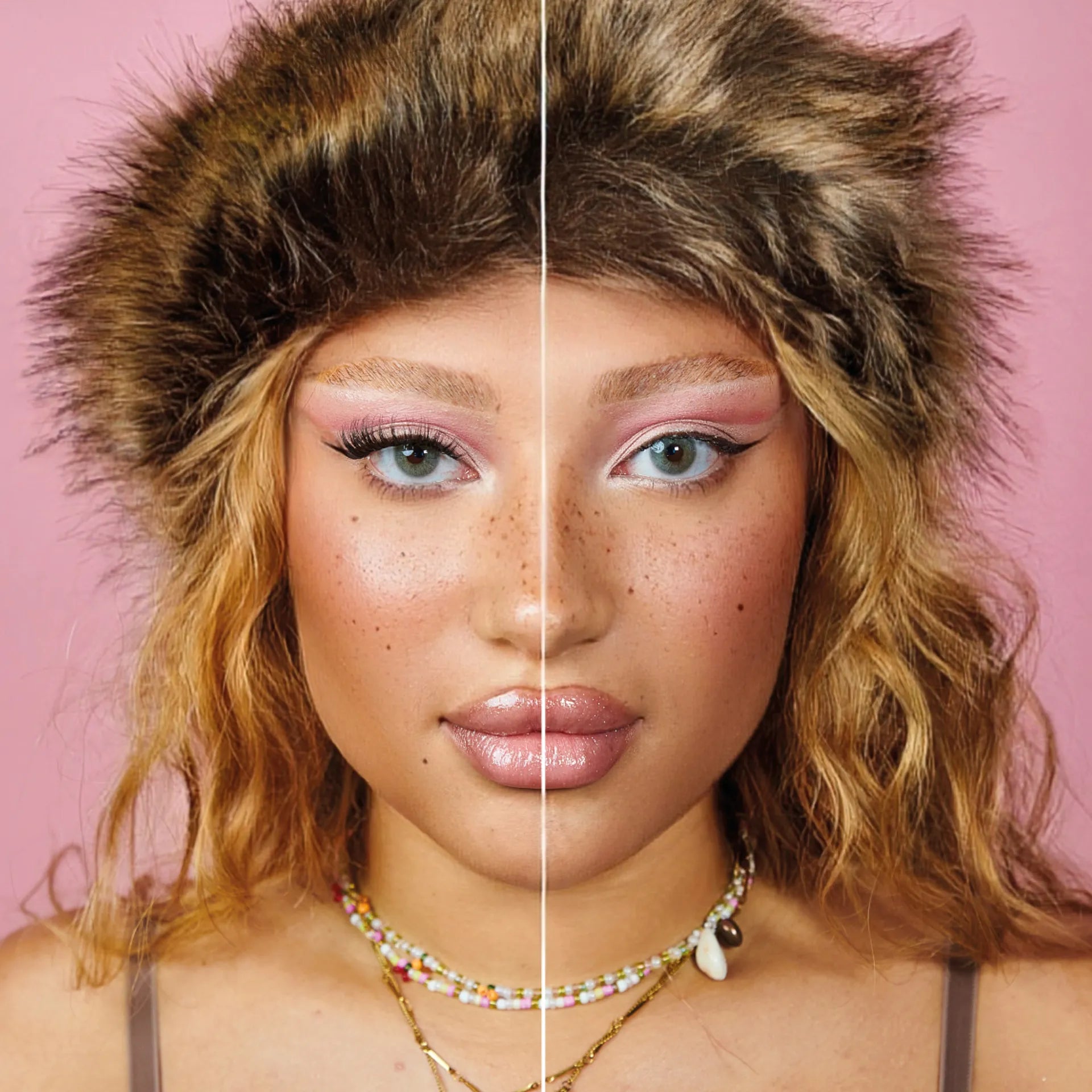 Vorher-Nachher Vergleich mit Savage Slay DIY Lash-Extensions von Slaybabz