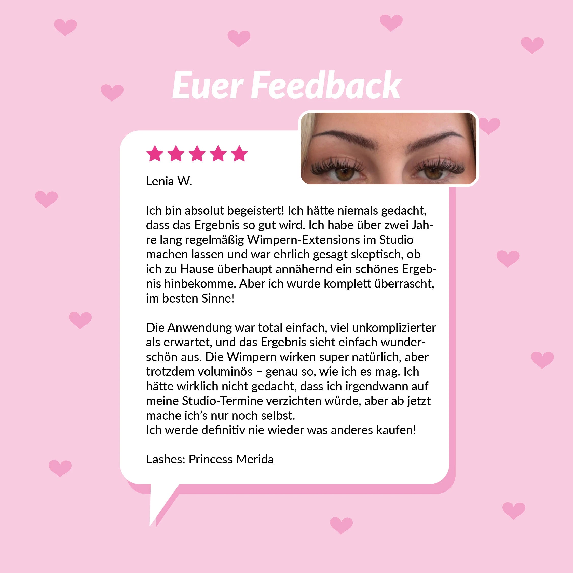 Kundenfeedback zu Slaybabz Pretty Princess Merida DIY Lash-Extensions mit harmonischem Ergebnis