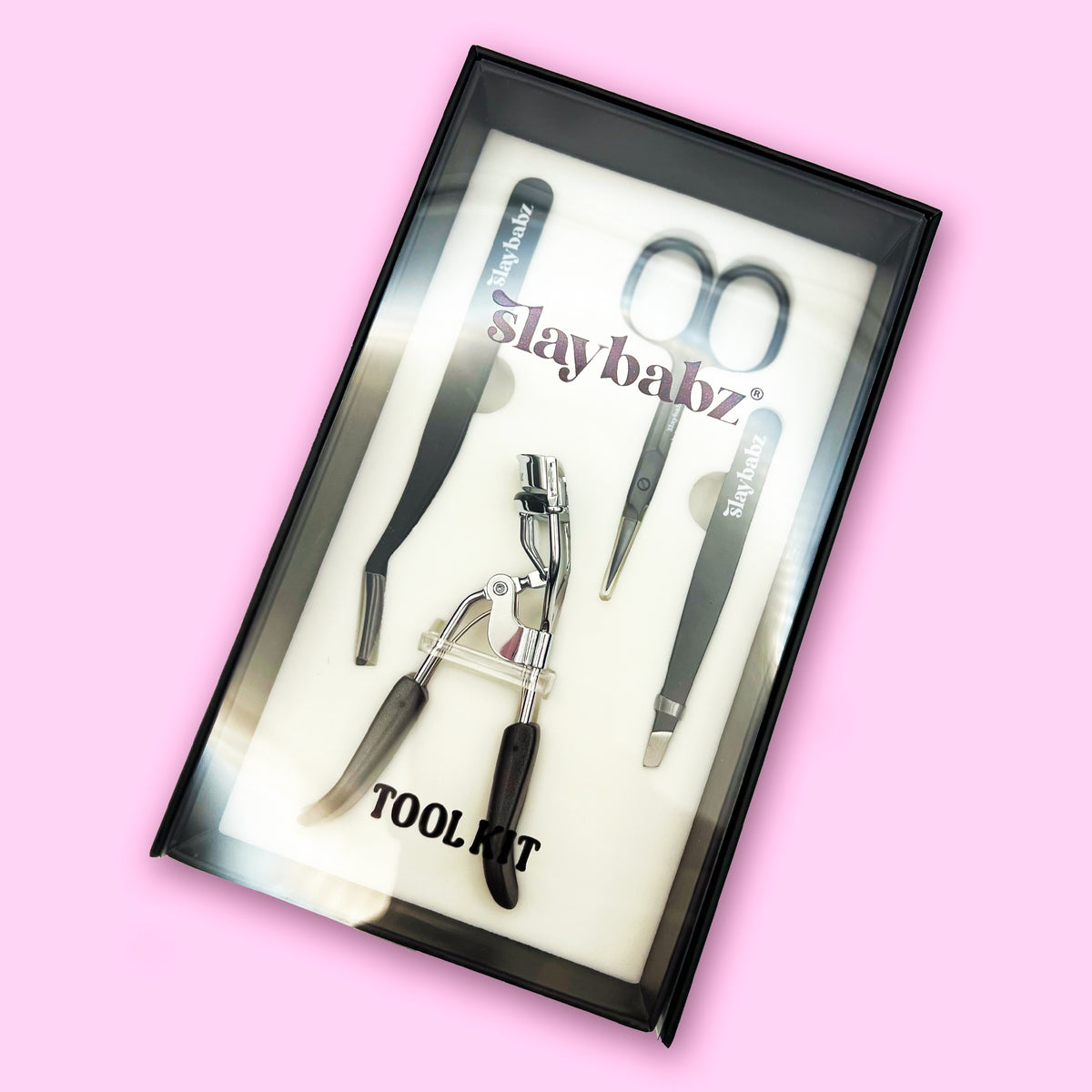 Slaybabz Tool Kit mit Applikator, Pinzette, Schere und Wimpernzange für DIY Lash-Extensions