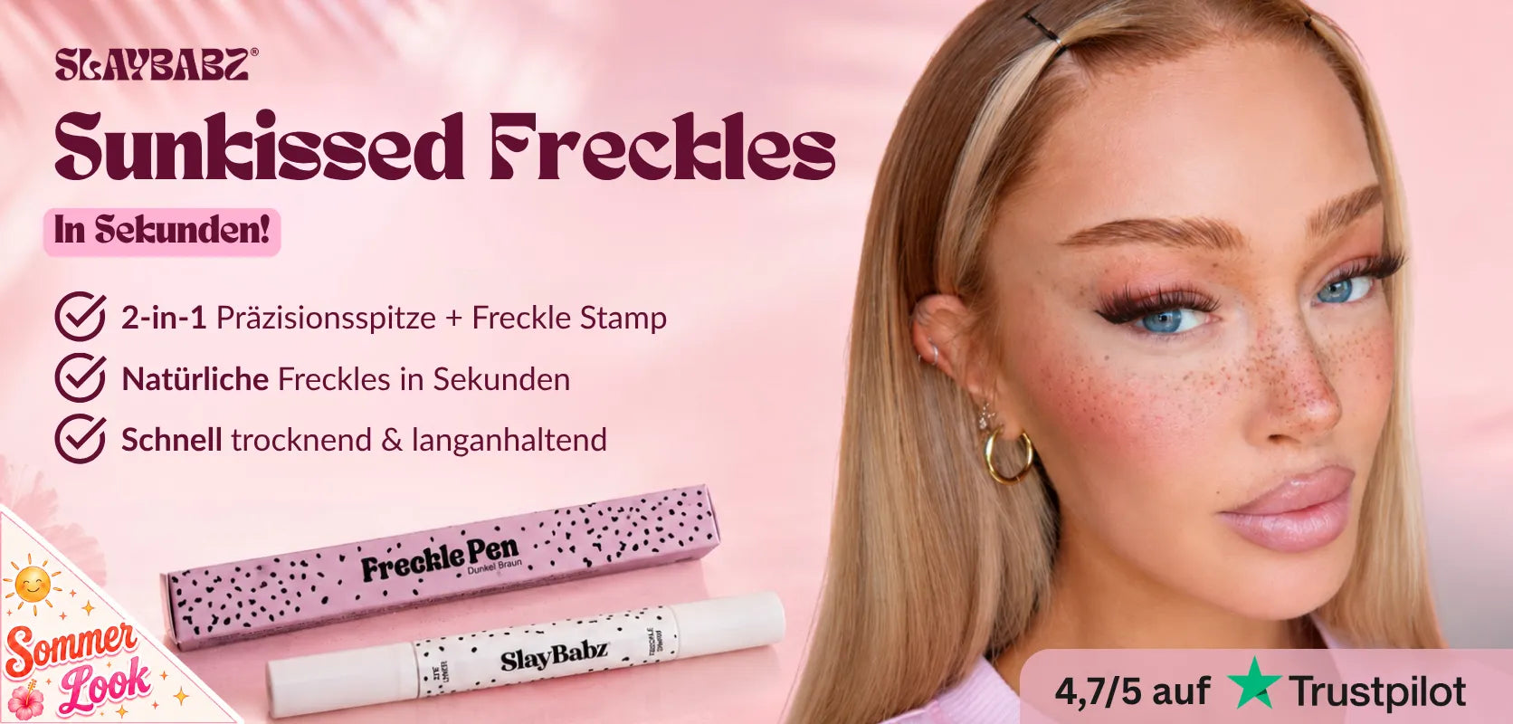Slaybabz 2-in-1 Freckle Pen für natürliche Sommersprossen in Sekunden und einen sunkissed Sommer-Look