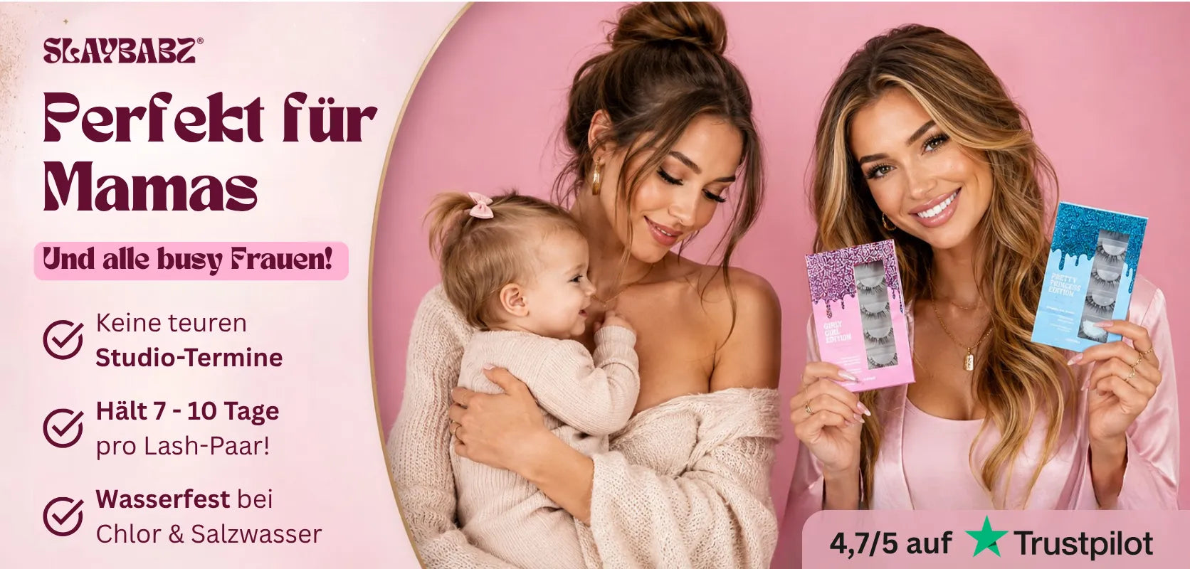 Slaybabz DIY Lash-Extensions Starter Set für Mamas und busy Frauen mit wasserfestem Halt ohne Studio-Termin
