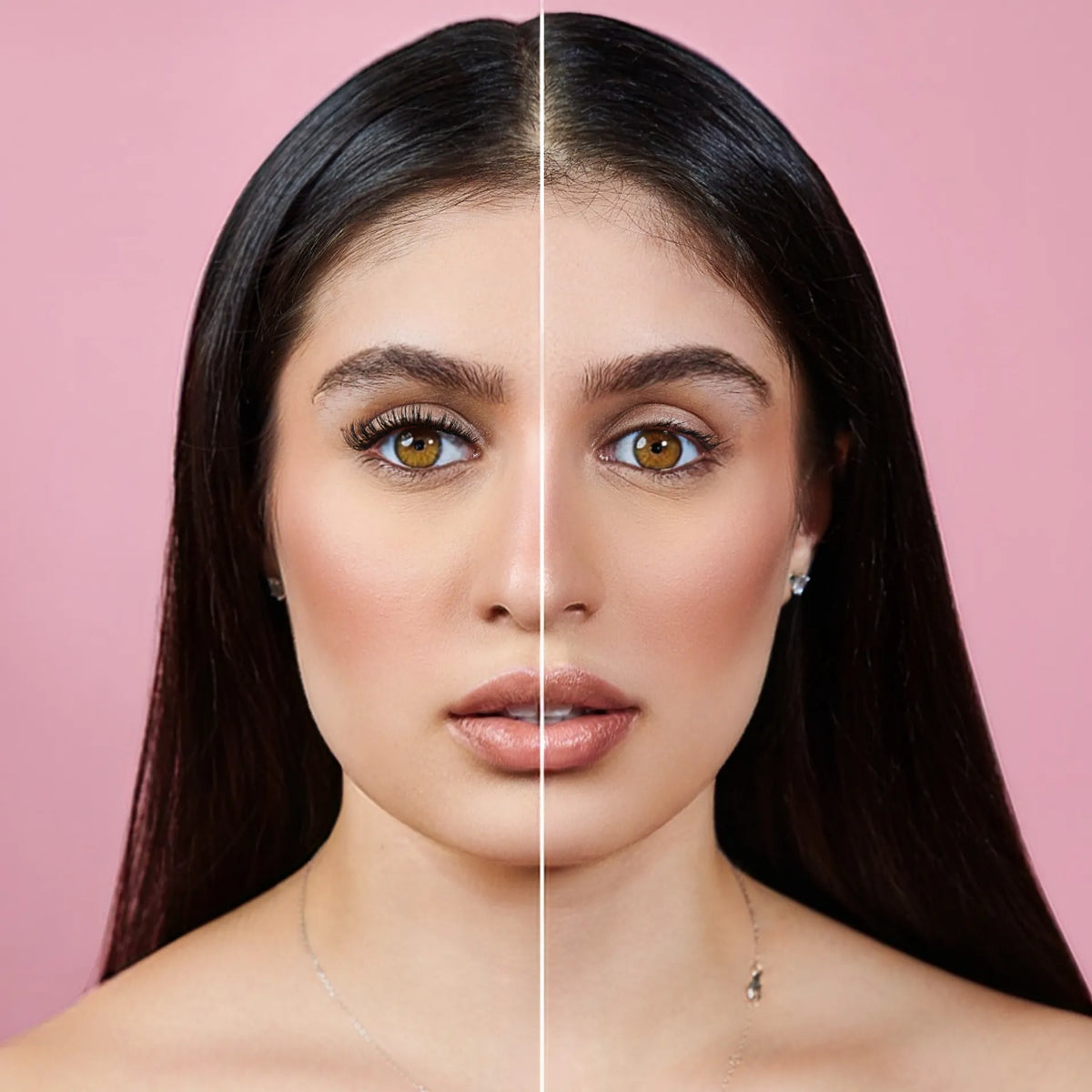 Vorher-Nachher Vergleich mit Sugar Plum DIY Lash-Extensions von Slaybabz