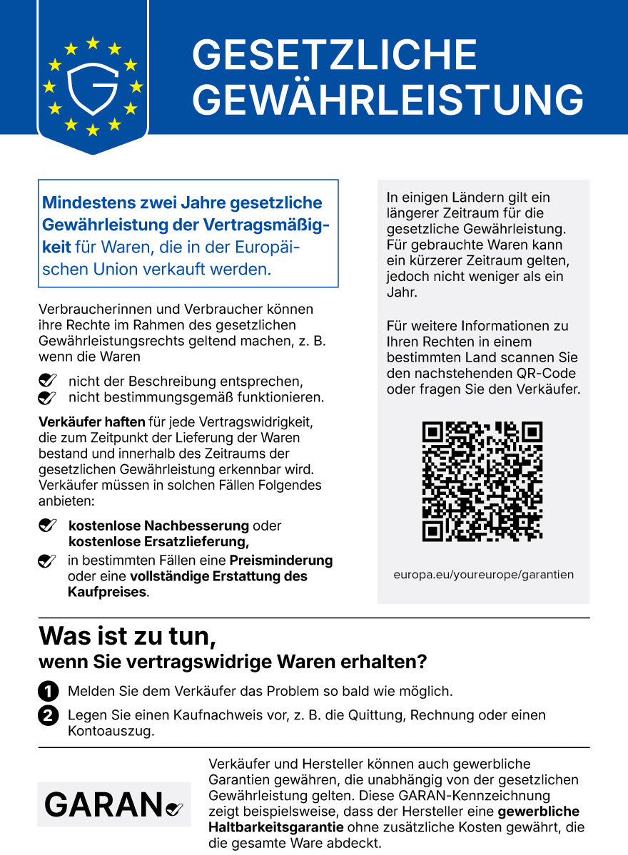 Offizieller EU-Hinweis zur gesetzlichen Gewährleistung