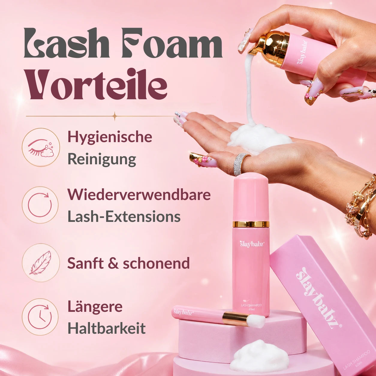 2-in-1 Lash Reinigungsschaum Vorteile